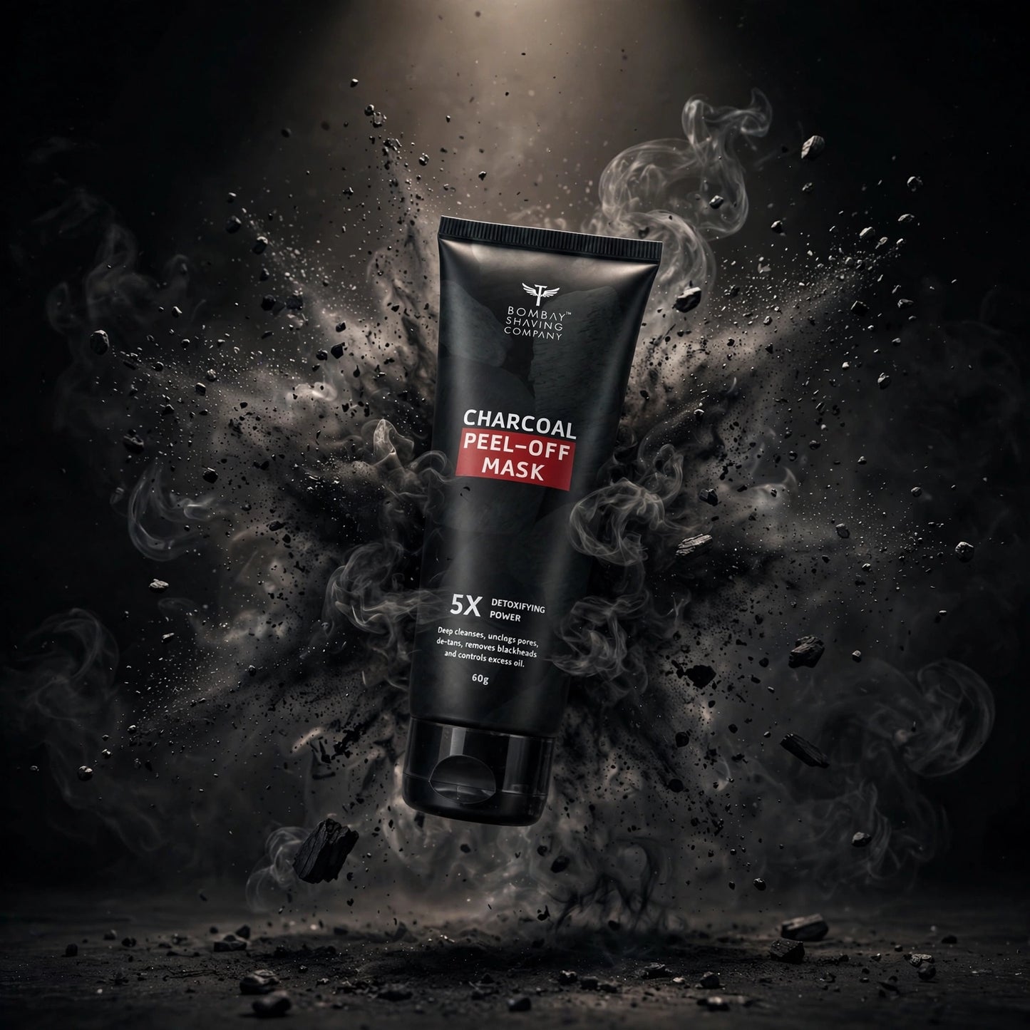 Bombay Shaving Company Activated Charcoal Peel-Off Mask - 60g | 5X Detoxifying Power | Removes Blackheads, Whiteheads & De-Tans | Fights Pollution | For Men & Women