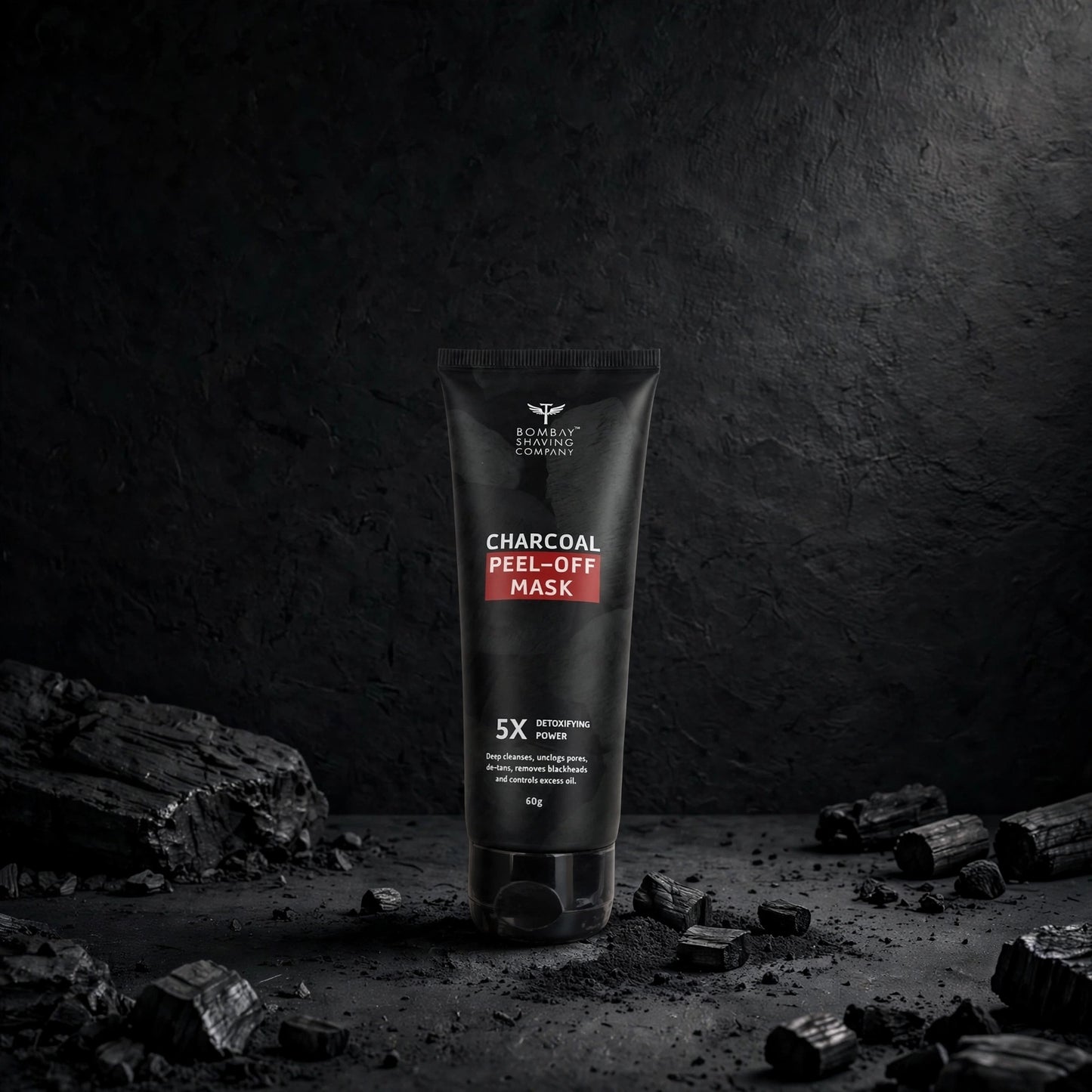 Bombay Shaving Company Activated Charcoal Peel-Off Mask - 60g | 5X Detoxifying Power | Removes Blackheads, Whiteheads & De-Tans | Fights Pollution | For Men & Women