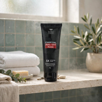 Bombay Shaving Company Activated Charcoal Peel-Off Mask - 60g | 5X Detoxifying Power | Removes Blackheads, Whiteheads & De-Tans | Fights Pollution | For Men & Women