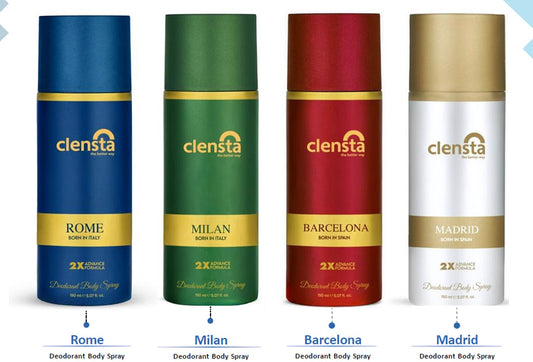Clensta Deodorant (Milan, Rome, Barcelona, Madrid) (Pack of 4)