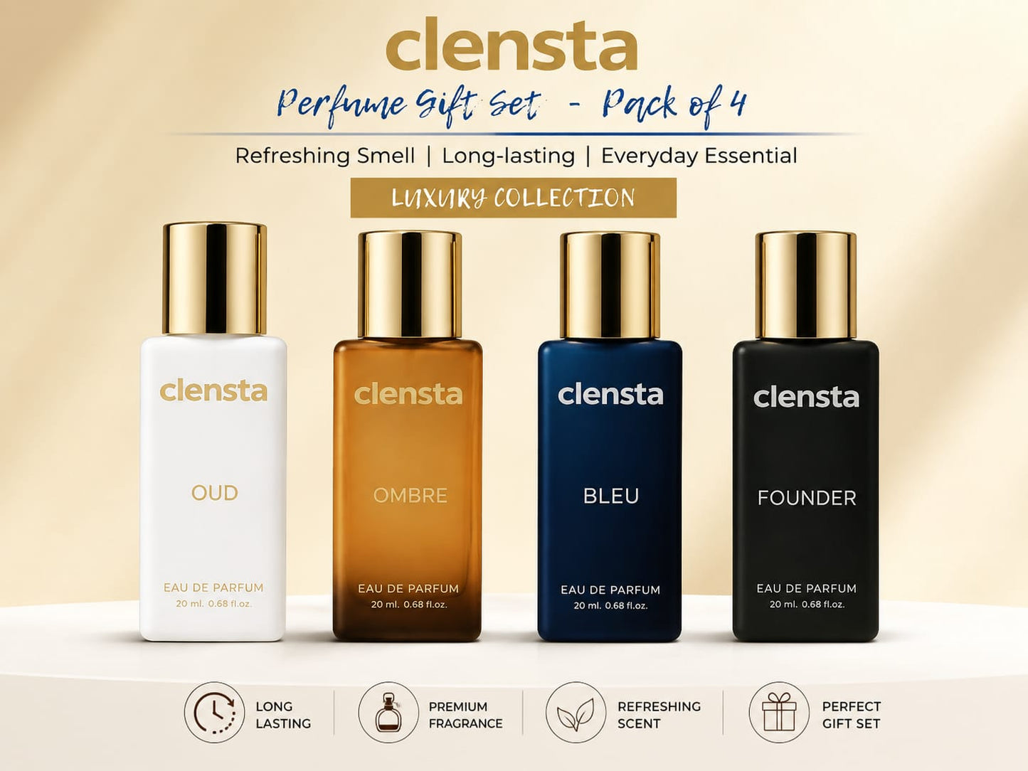 Clensta Luxury Collection Perfume Gift Set (Pack of 4)