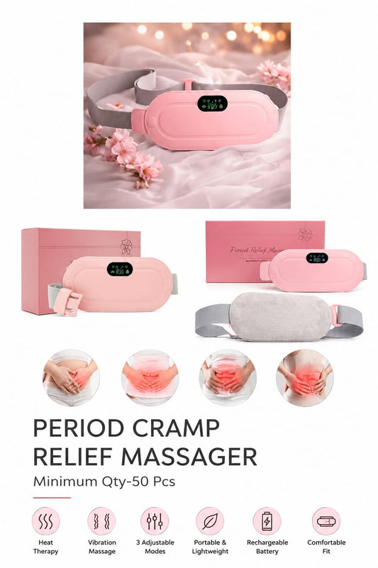 Period Cramp Relief Massager Belt | USB Rechargeable Heating & Vibration Waist Belt