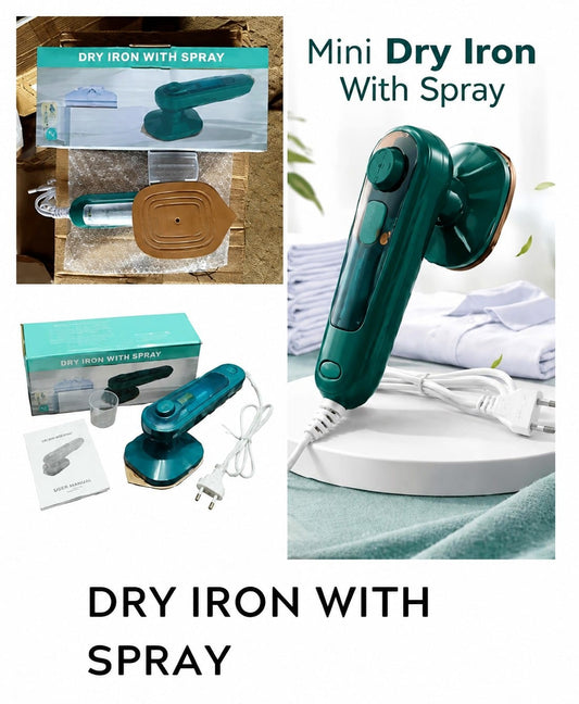 Mini Dry Iron with Spray | Portable Travel Steam Iron | Compact Garment Iron