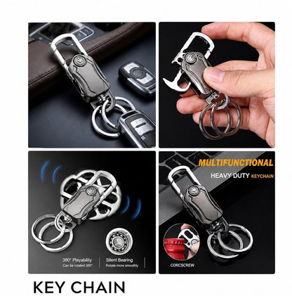 Multifunctional Heavy Duty Metal Key Chain with Carabiner Clip