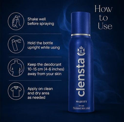 Clensta Deodorant Body Spray (150 ml Each) – Pack of 2 | Long Lasting Freshness | 2X Advance Formula