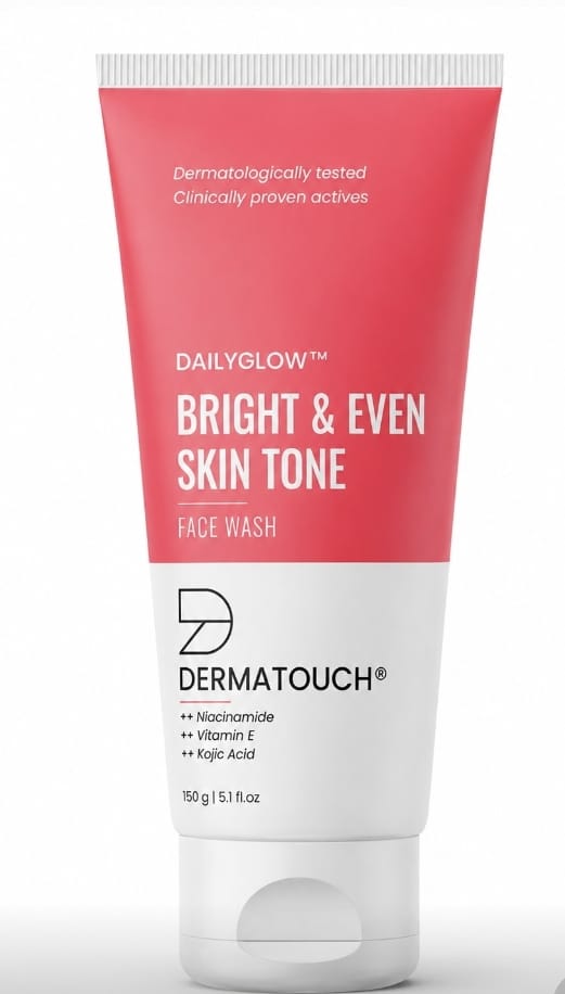 Dermatouch DailyGlow Bright & Even Skin Tone Face Wash | Niacinamide, Vitamin E & Kojic Acid | Brightening Face Wash | 150 g