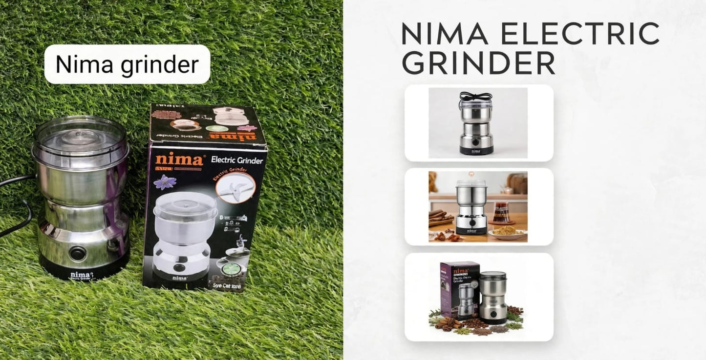 Nima Electric Grinder - 300W Powerful Mini Spice Grinder | Stainless Steel Body & Blades | For Coffee Beans, Spices, Dry Masala, Grains | Compact & Easy Clean | NM-8300