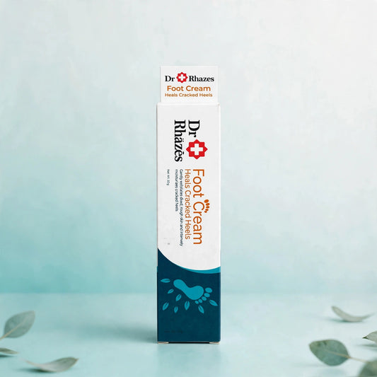 Dr Rhazes Foot Cream - Heals Cracked Heels | Gently Exfoliates Dead & Rough Skin | Intensely Moisturizes Cracked Heels | 50g