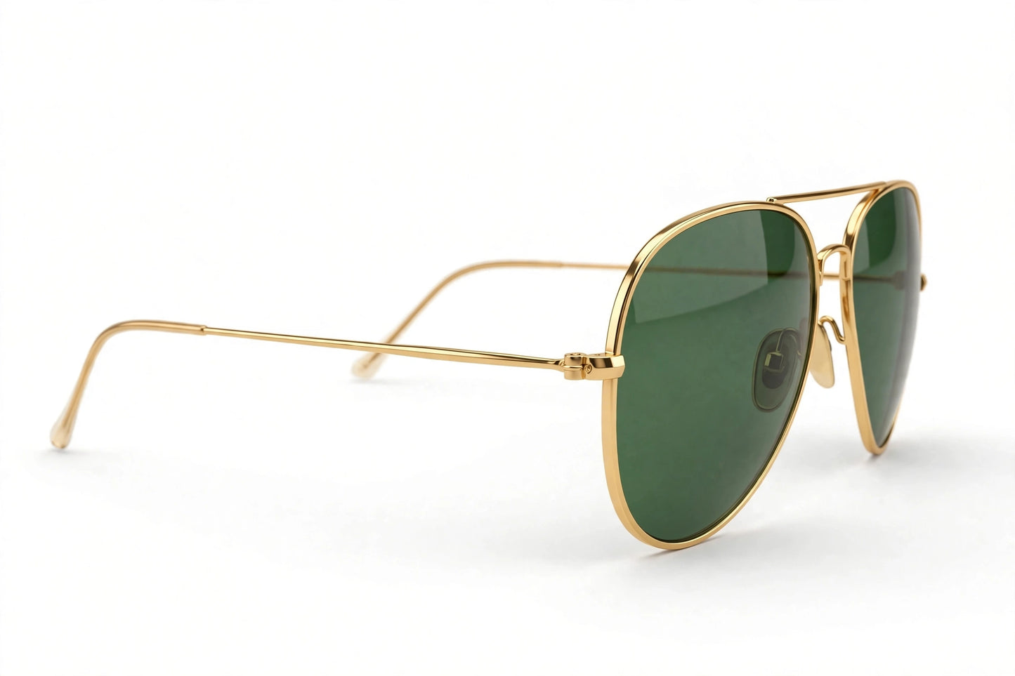 Unisex Aviator Sunglasses Green Lens with Golden Metal Frame - UV Protection Stylish Sunglasses for Men & Women (58mm)