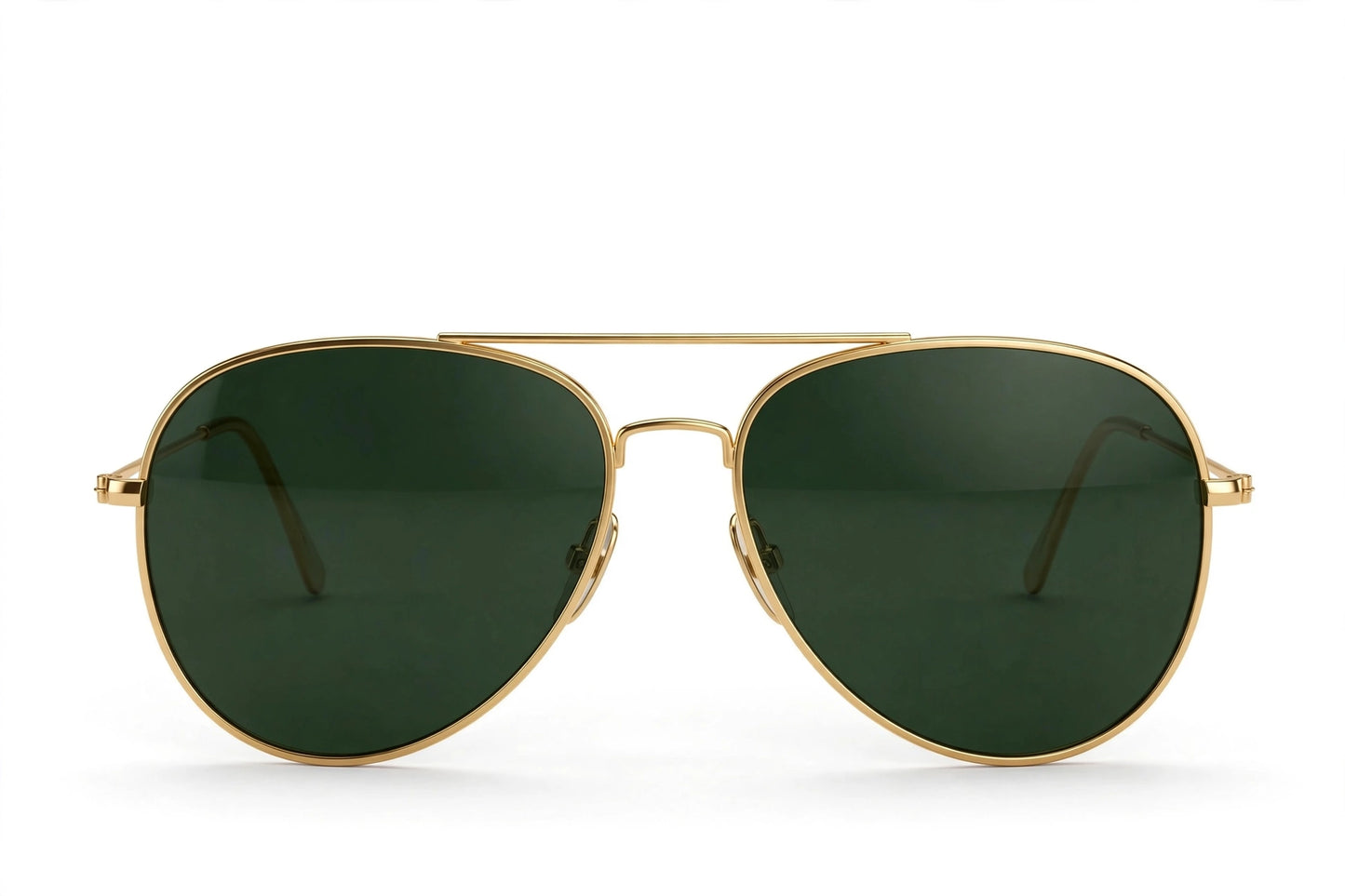 Unisex Aviator Sunglasses Green Lens with Golden Metal Frame - UV Protection Stylish Sunglasses for Men & Women (58mm)