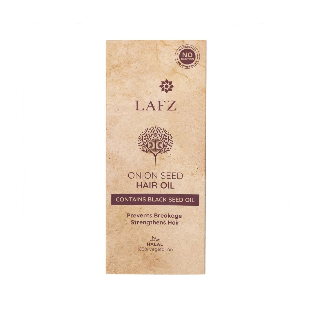 LAFZ Onion Seed Hair Oil with Black Seed Oil | Prevents Breakage & Strengthens Hair | Halal | 100% Vegetarian | No Paraffin, No Mineral Oil | 100ml