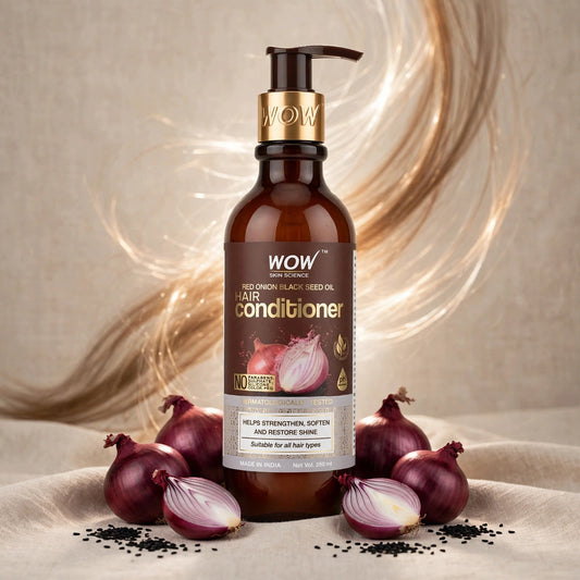 WOW Skin Science Red Onion Black Seed Oil Hair Conditioner - No Parabens, No Sulphate, No Silicones - Helps Strengthen, Soften & Restore Shine - 250ml