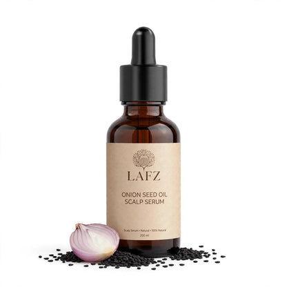 LAFZ Onion Seed Hair Oil with Black Seed Oil | Prevents Breakage & Strengthens Hair | Halal | 100% Vegetarian | No Paraffin, No Mineral Oil | 100ml