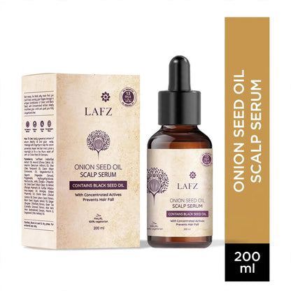 LAFZ Onion Seed Hair Oil with Black Seed Oil | Prevents Breakage & Strengthens Hair | Halal | 100% Vegetarian | No Paraffin, No Mineral Oil | 100ml