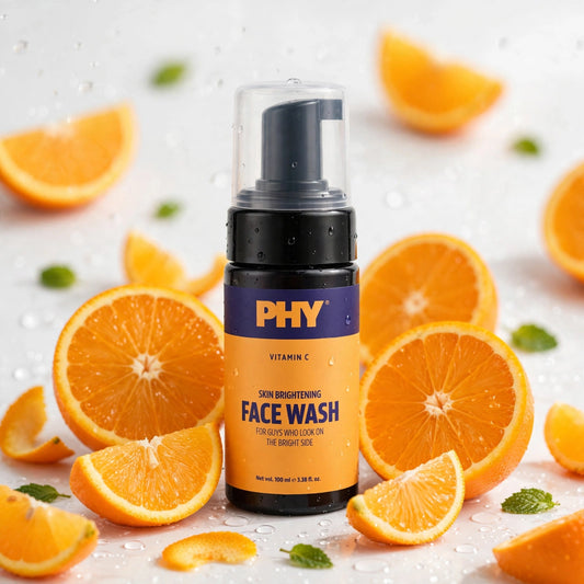 PHY Vitamin C Skin Brightening Foaming Face Wash | For Guys Who Look On The Bright Side | Deep Cleanses, Removes Tan & Brightens Skin | 100ml