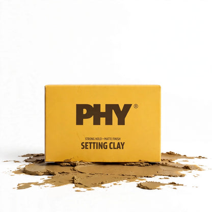 PHY Setting Clay - Strong Hold + Ultra Matte Finish | Hair Clay for Men | 75g | Natural Look, No Shine, Easy Wash