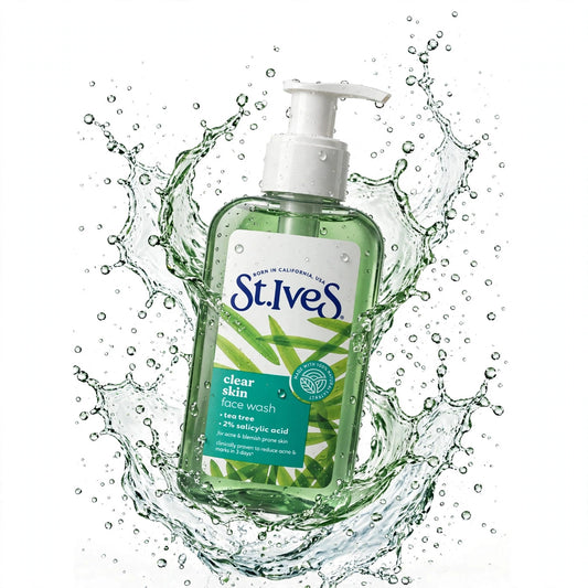 St. Ives Clear Skin Face Wash - With Tea Tree & 2% Salicylic Acid | For Acne & Blemish Prone Skin | 100% Natural Extract | Born in California, USA